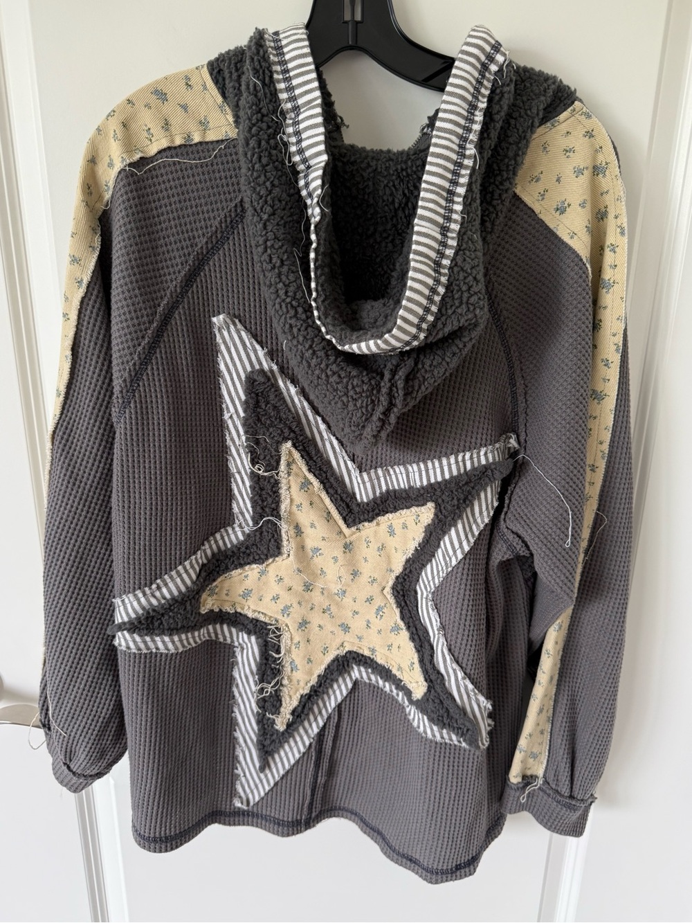 POL Summit Star Waffle Knit Fleece Pullover Size Medium